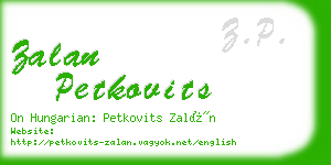 zalan petkovits business card